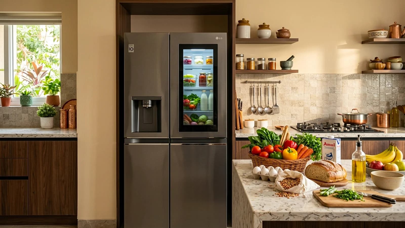 Technician inspecting Haier Bottom-Mounted Refrigerator cooling and defrost timer