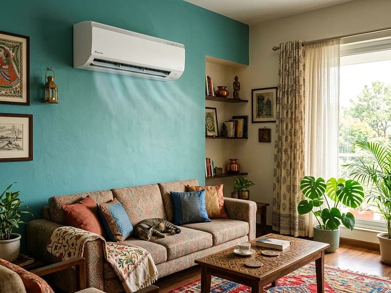 HVAC specialist testing Hitachi Tropical Inverter AC outdoor compressor and capacitor unit