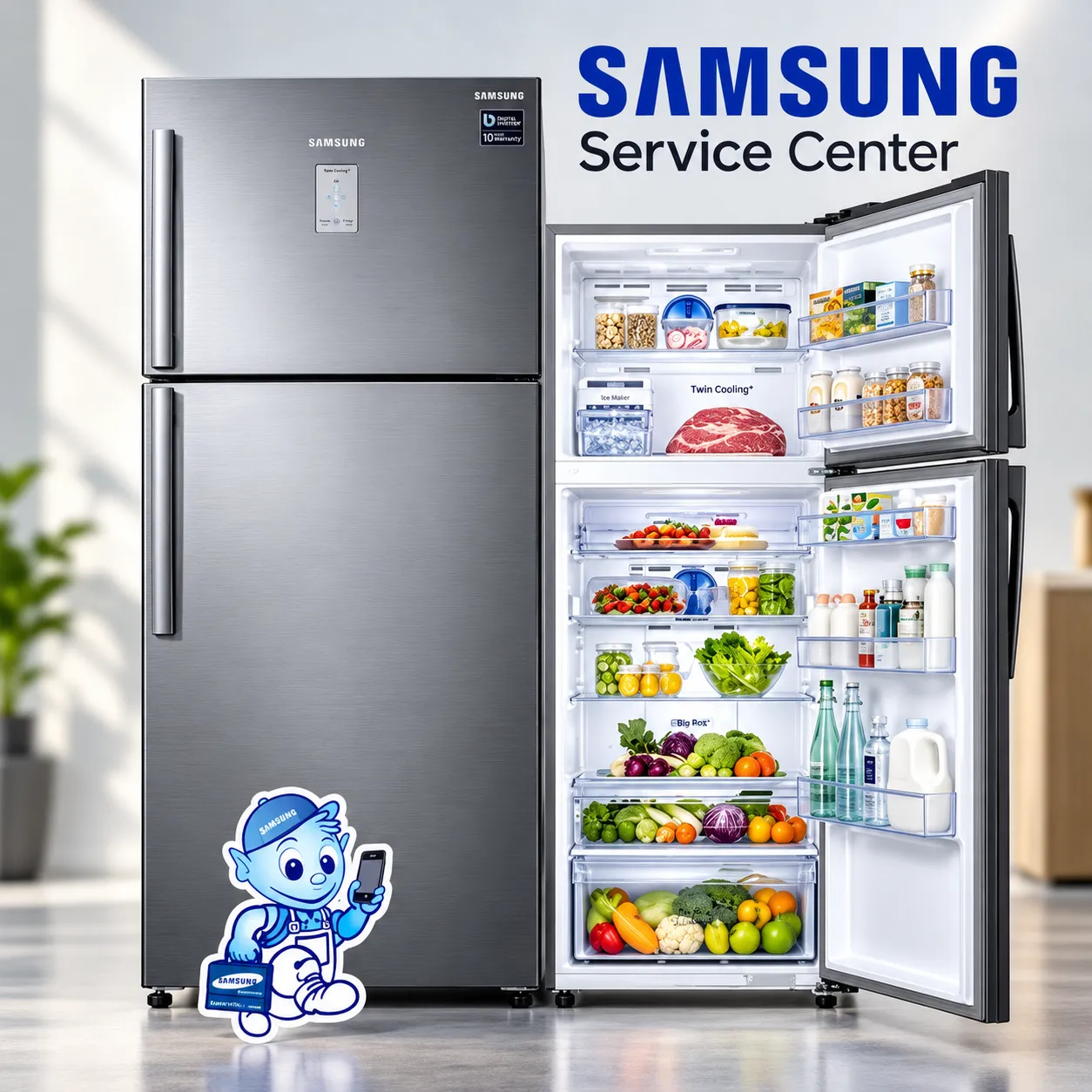 Samsung SpaceMax Twin Cooling Inverter Refrigerator Repair and Compressor Service in India